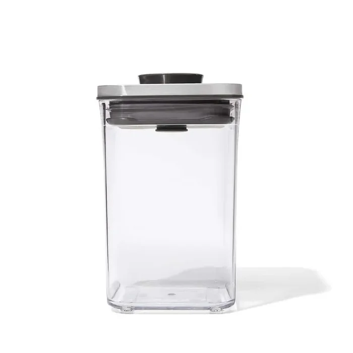 Good Grips 1.1 qt. Small Square Short Steel POP Food Storage Container with Airtight Lid