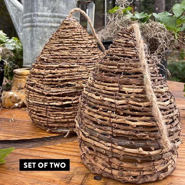 Grapevine Bee Skeps, Set of 2 – Decor Steals