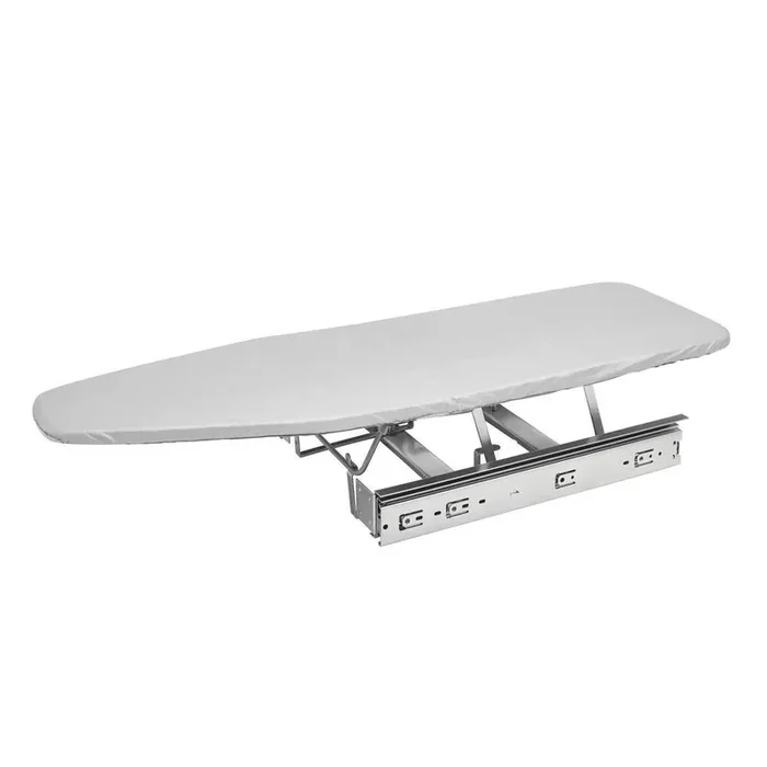 Gray 14.25 in. W x 19.88 in D Non-Electric Steel Pullout Fold Out Ironing Board for Vanity Cabinet Drawer, No Swivel