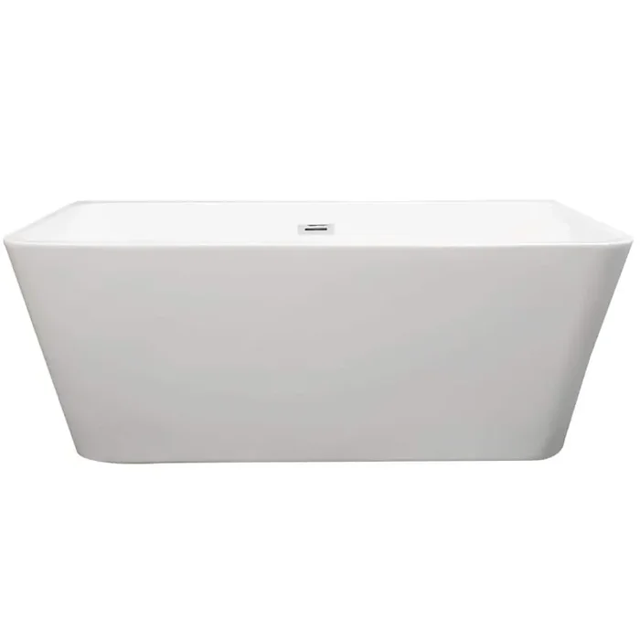 Gubbio 59 in. Acrylic Flatbottom Non-Whirlpool Bathtub in White