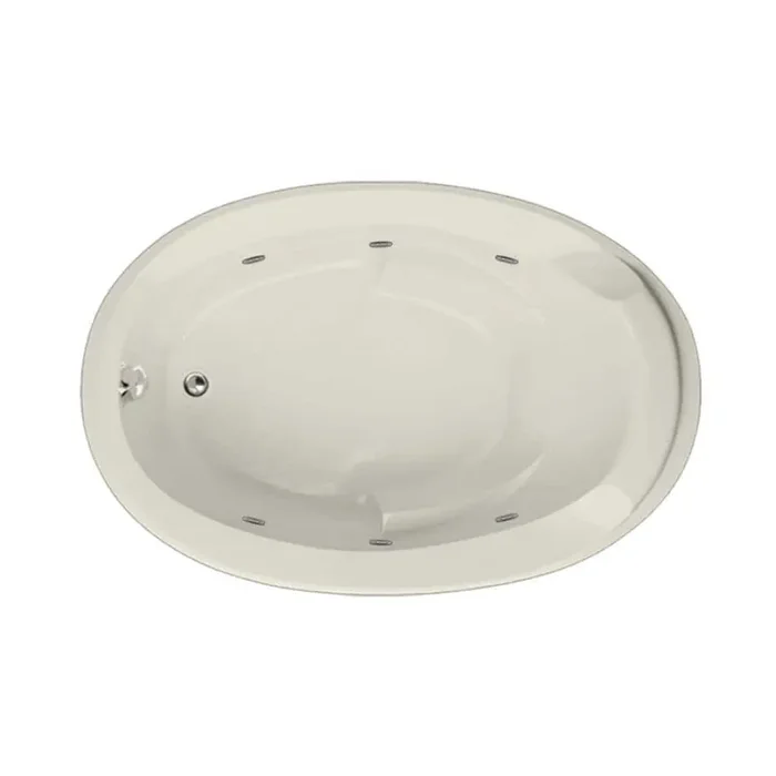 Hartford 60 in. Acrylic Oval Drop-in Whirlpool and Air Bath Bathtub in Biscuit