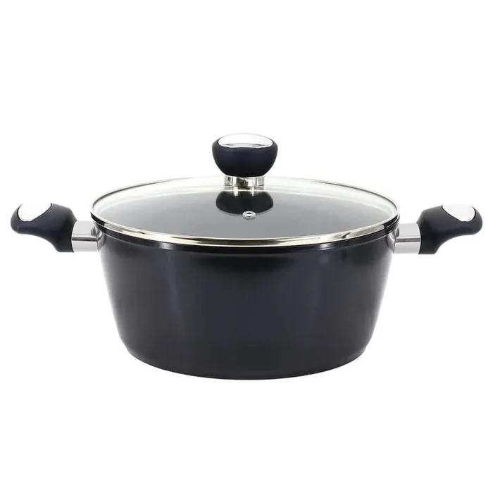 Hawke 4.2 qt. Ceramic Nonstick Aluminum Dutch Oven with Lid in Dark Blue