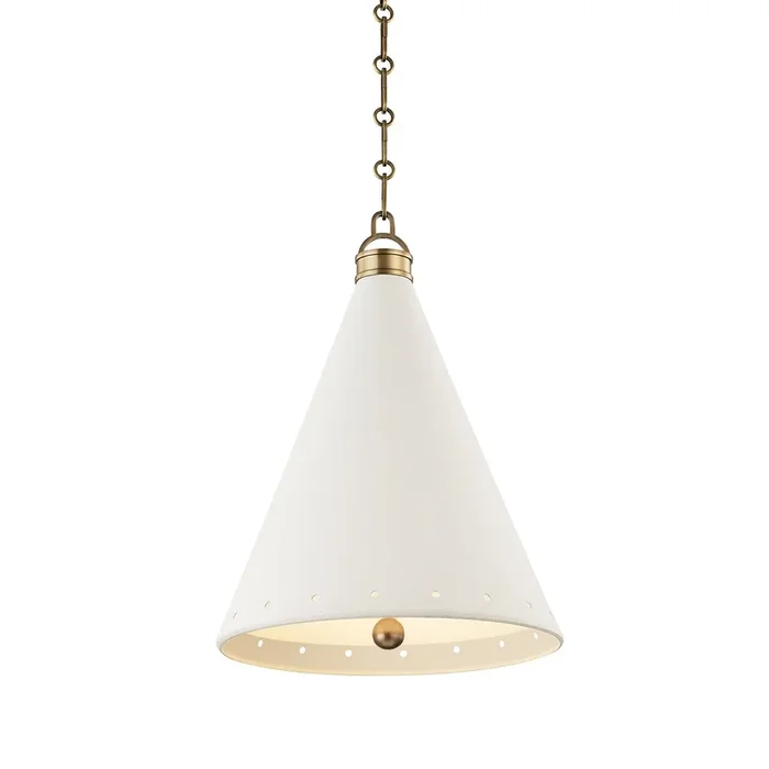 Hudson Valley – One Light Pendant – Plaster No.1 – MDS401AGBWP
