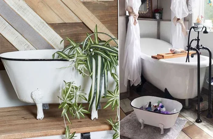 *HUGE* Enamel Claw Foot Bathtub Planter – Planters – Decor Steals