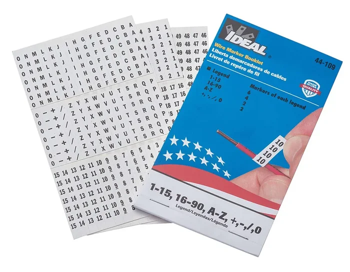 Ideal Wire Marker Booklet Assorted 1-90 A-Z Plus/0 (44-109)