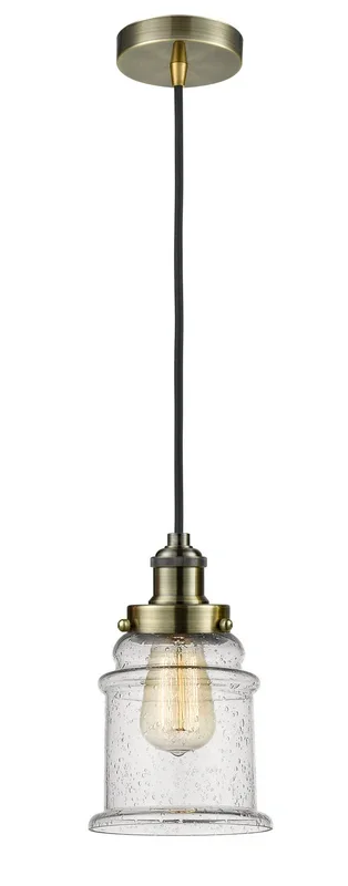 Innovations – 100AB-10BK-1H-AB-G184 – One Light Mini Pendant – Edison – Antique Brass