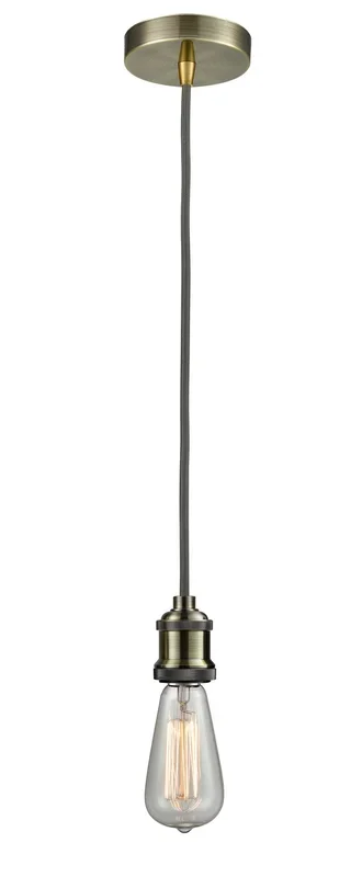 Innovations – 100AB-10GY-1AB – One Light Mini Pendant – Edison – Antique Brass