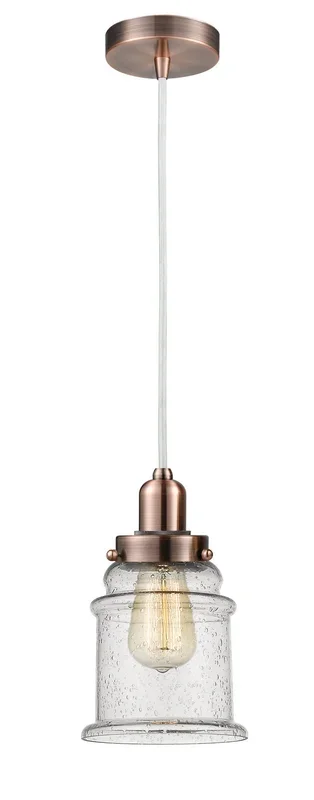 Innovations – 100AC-10W-0H-AC-G184 – One Light Mini Pendant – Whitney – Antique Copper