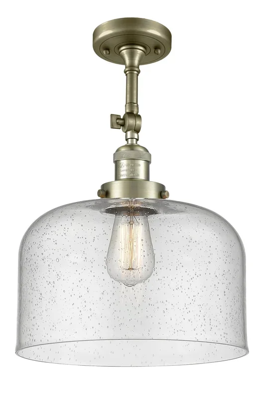 Innovations – 201F-AB-G74-L – One Light Semi-Flush Mount – Franklin Restoration – Antique Brass
