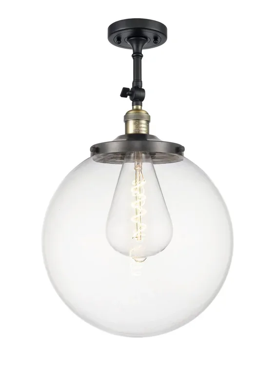 Innovations – 201F-BAB-G202-14 – One Light Semi-Flush Mount – Franklin Restoration – Black Antique Brass