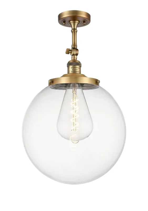 Innovations – 201F-BB-G202-14 – One Light Semi-Flush Mount – Franklin Restoration – Brushed Brass