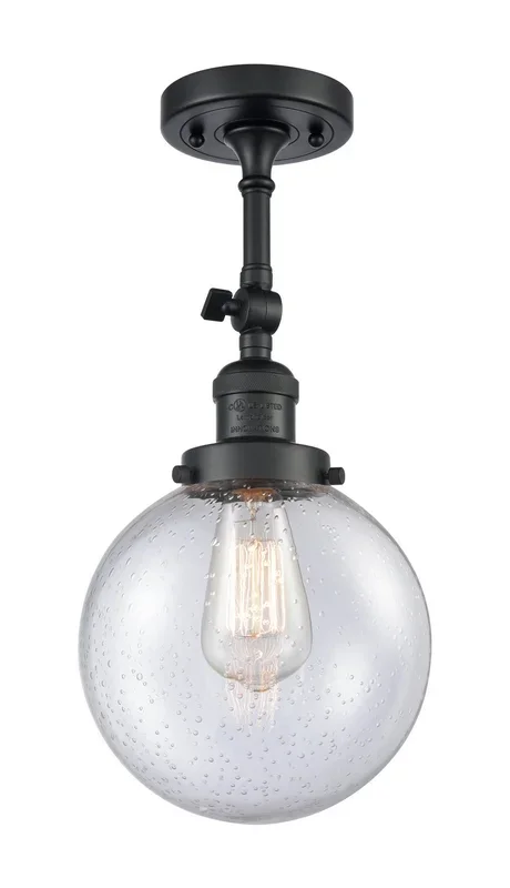 Innovations – 201F-BK-G204-8 – One Light Semi-Flush Mount – Franklin Restoration – Matte Black