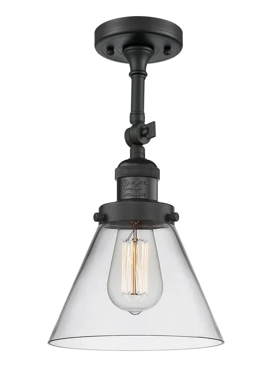 Innovations – 201F-BK-G42 – One Light Semi-Flush Mount – Franklin Restoration – Matte Black