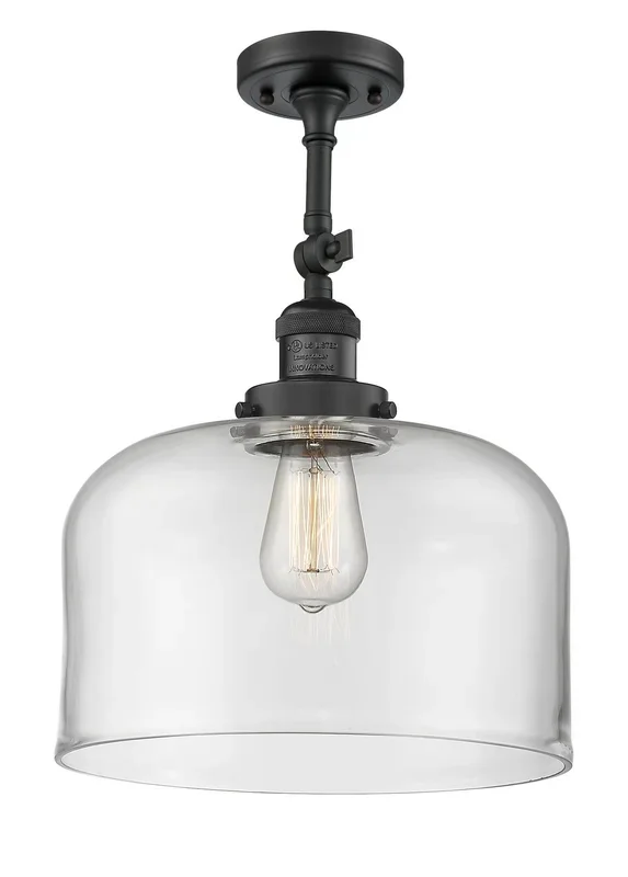 Innovations – 201F-BK-G72-L – One Light Semi-Flush Mount – Franklin Restoration – Matte Black