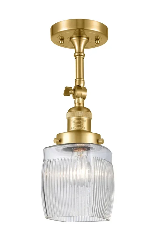 Innovations – 201F-SG-G302-LED – LED Semi-Flush Mount – Franklin Restoration – Satin Gold