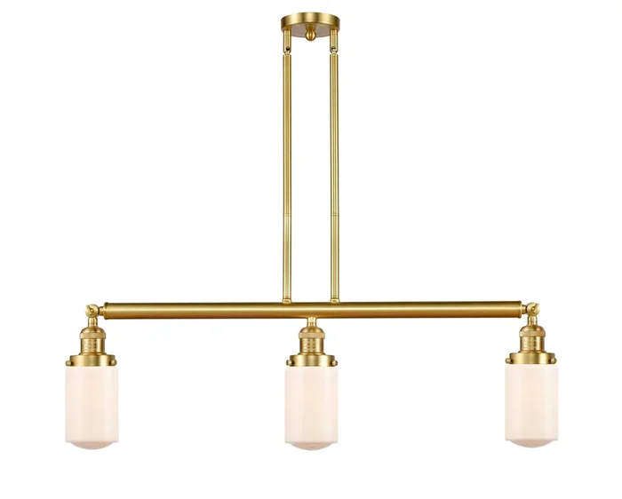 Innovations – 213-SG-G311 – Three Light Island Pendant – Franklin Restoration – Satin Gold – 213SGG311