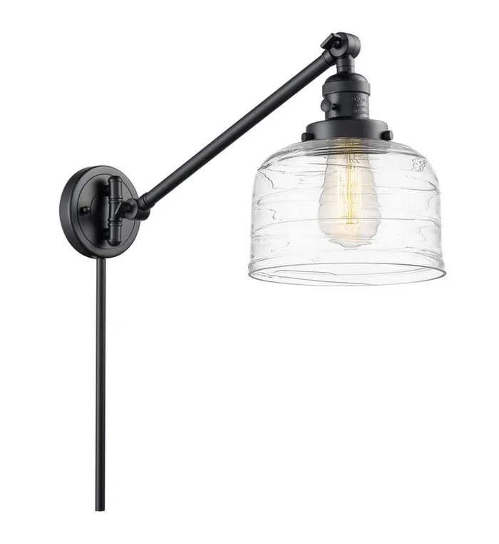 Innovations – 237-BK-G713 – One Light Swing Arm Lamp – Franklin Restoration – Matte Black – 237BKG713