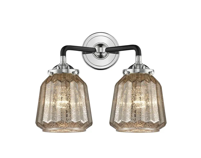 Innovations – 284-2W-BPN-G146 – Two Light Bath Vanity – Nouveau – Black Polished Nickel – 2842WBPNG146