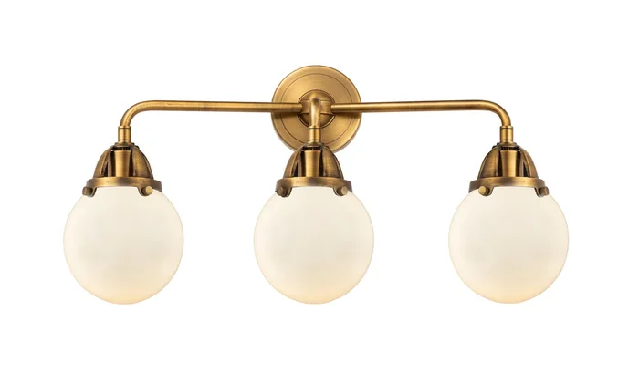 Innovations – 288-3W-BB-G201-6 – Three Light Bath Vanity – Nouveau 2 – Brushed Brass – 2883WBBG2016
