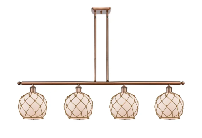 Innovations – 516-4I-AC-G121-8RB-LED – LED Island Pendant – Ballston – Antique Copper – 5164IACG1218RBLED