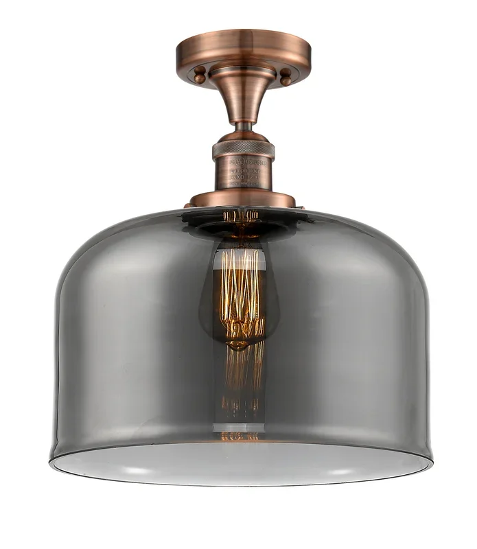 Innovations – 517-1CH-AC-G73-L-LED – LED Semi-Flush Mount – Franklin Restoration – Antique Copper – 5171CHACG73LLED