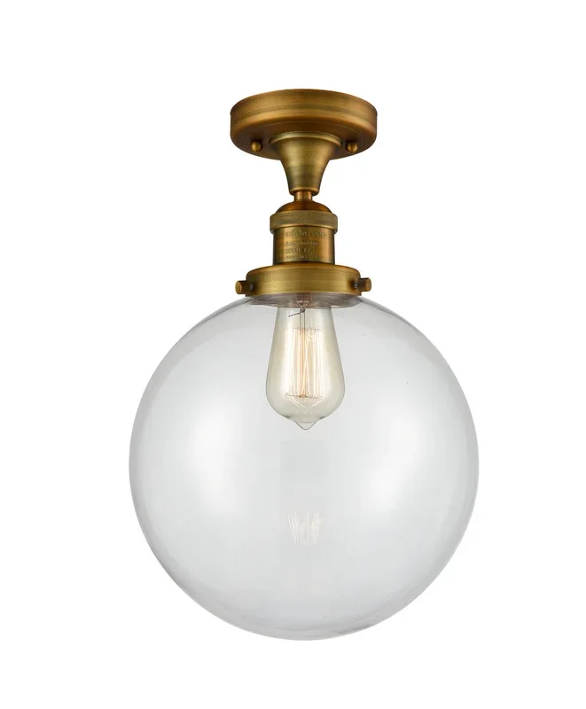 Innovations – 517-1CH-BB-G202-10-LED – LED Semi-Flush Mount – Franklin Restoration – Brushed Brass – 5171CHBBG20210LED