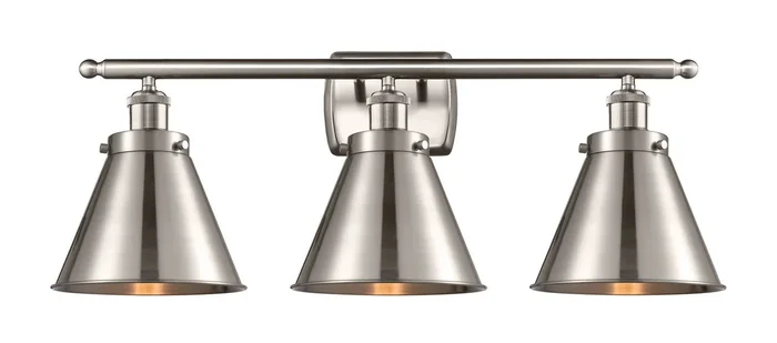 Innovations – 916-3W-SN-M13-SN – Three Light Bath Vanity – Ballston Urban – Brushed Satin Nickel – 9163WSNM13SN