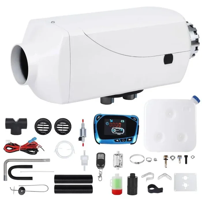 KW 12-Volt Diesel Heater, Fuel Tank 10 L, All-in-One Diesel Air Heater, Portable Diesel Heater with Remote Control