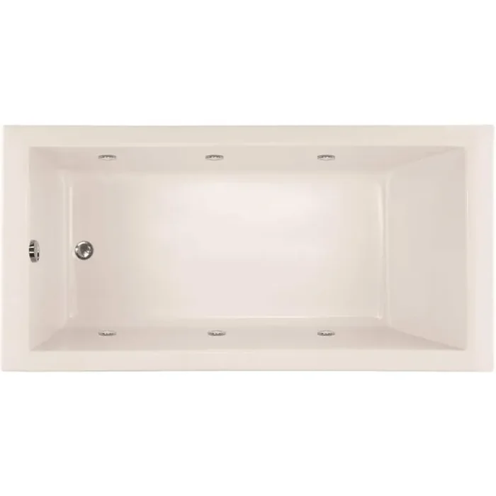 Lacey 72 in. Acrylic Rectangular Drop-in Air Bath and Whirlpool Bathtub in White