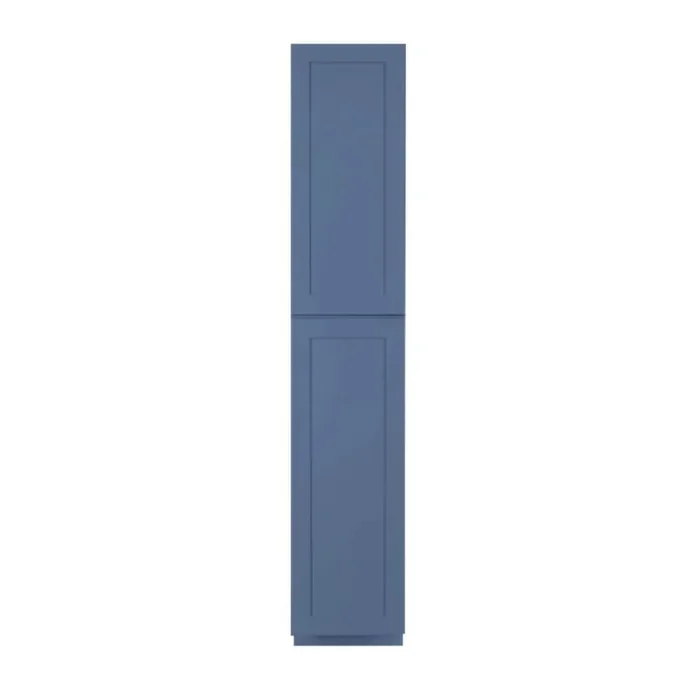 Lancaster Blue Plywood Shaker Stock Assembled Tall Pantry Kitchen Cabinet 18 in. W x 96 in. D H x 27 in. D