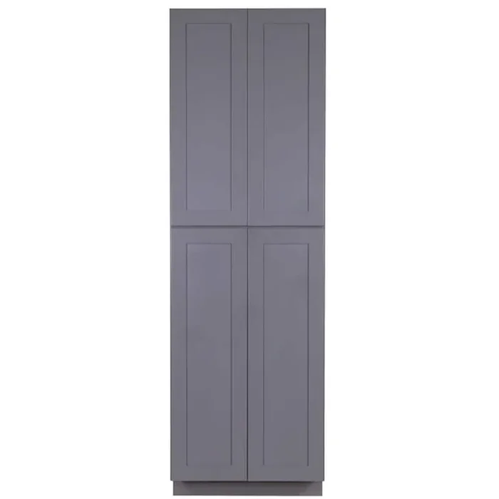 Lancaster Gray Plywood Shaker Stock Assembled Tall Pantry Kitchen Cabinet 24 in. W x 96 in. H x 27 in. D
