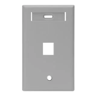 Leviton 1-Gang QuickPort Wall Plate With ID Window 1-Port Grey (42080-1GS)