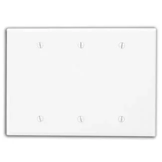 Leviton 3-Gang Midsize Blank Box Mount Wall Plate Ivory (80533-I)
