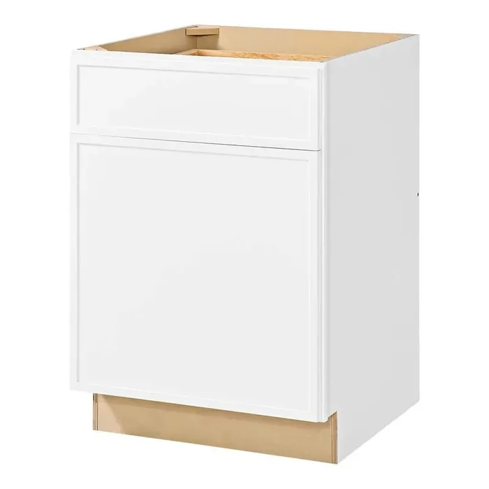 Leyton 24 in. W x 24 in. D x 34.5 in. H Ready to Assemble Plywood Slim Shaker Base Kitchen Cabinet in Alpine White