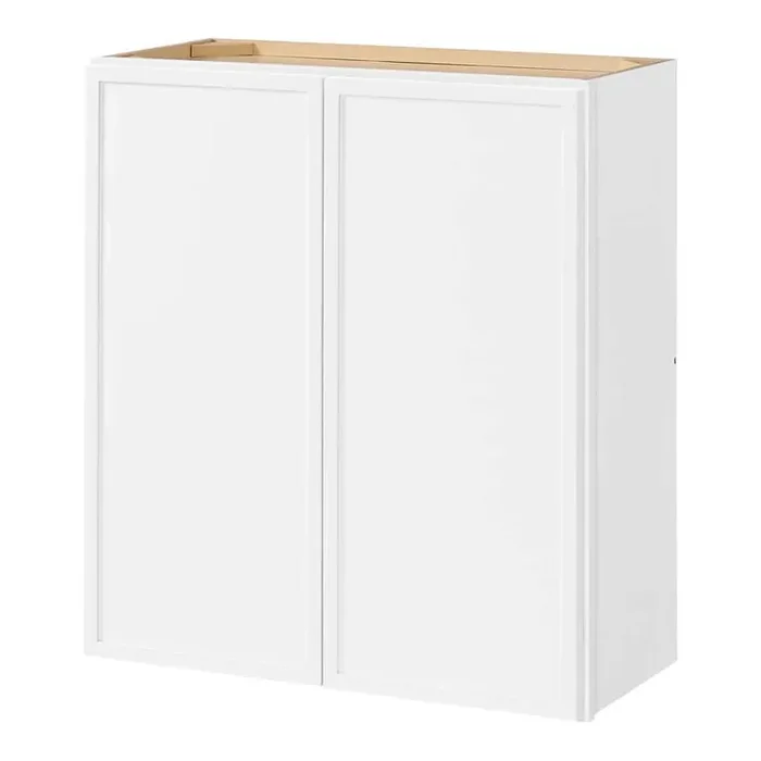 Leyton 27 in. W x 12 in. D x 30 in. H Ready to Assemble Plywood Slim Shaker Wall Kitchen Cabinet in Alpine White