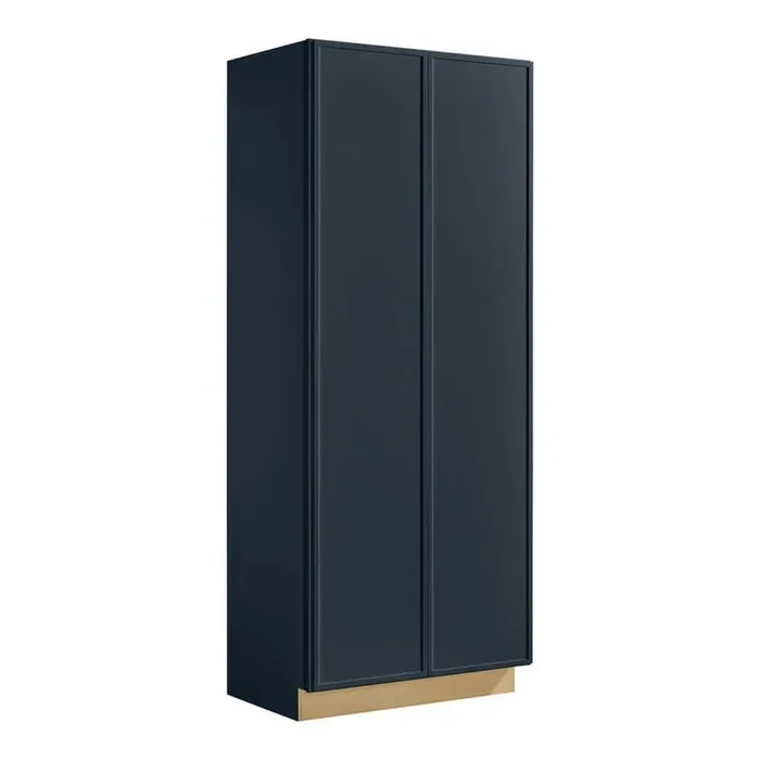 Leyton 36 in. W x 24 in. D x 90 in. H Ready To Assemble Plywood Slim Shaker Wide Pantry Kitchen Cabinet in Ink Blue