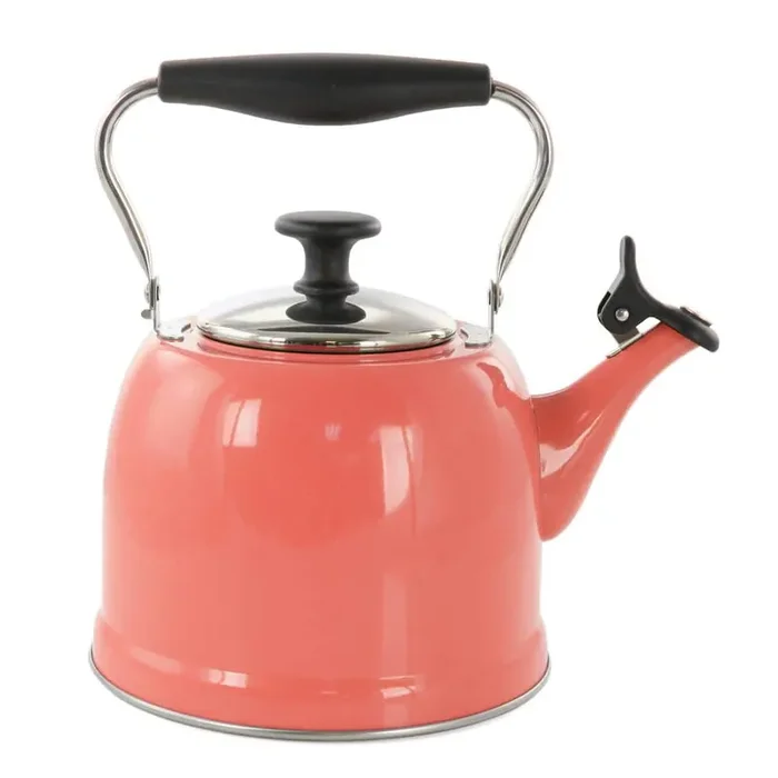 Lily Pond 2.2 qt. 8.8 Cups Stainless Steel Tea Kettle in Coral