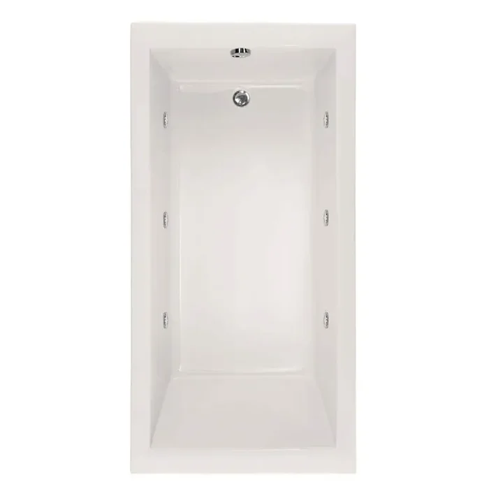 Lindsey 66 in. Acrylic Rectangular Drop-in Whirlpool Bathtub in White