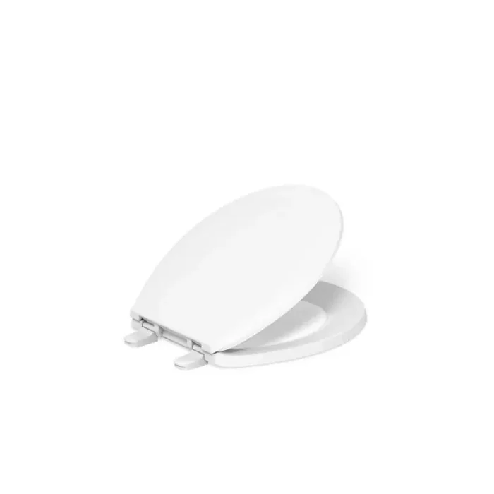 Lustra Round Toilet Seat with Quick-Release Hinges in White