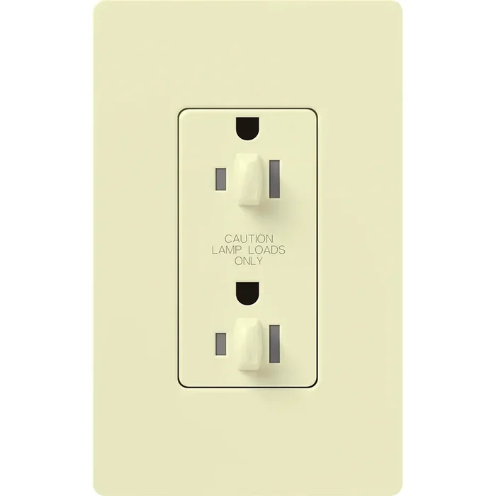 Lutron Architectural 15A Receptacle Dual Dimmer Tamper-Resistant Almond (NTR-15-DDTR-AL)