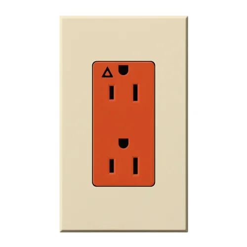 Lutron Architectural 15A Receptacle Isolated Ground Orange Beige (NTR-15-IG-OR-BE)
