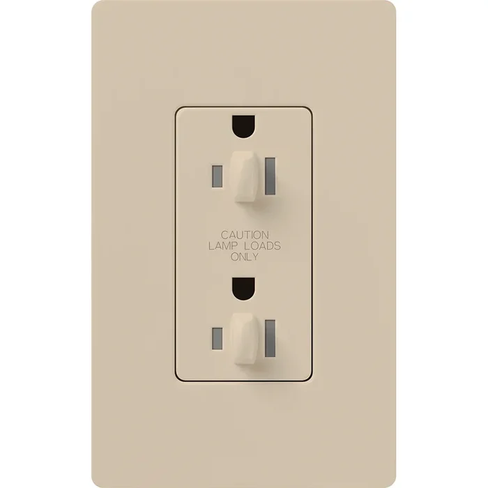 Lutron Architectural 20A Receptacle Dual Dimmer Tamper-Resistant Taupe (NTR-20-DDTR-TP)