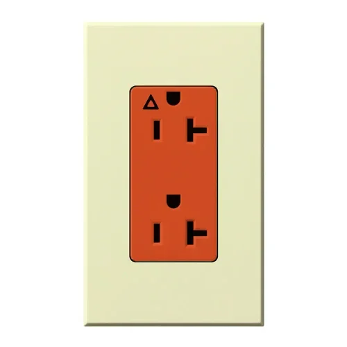 Lutron Architectural 20A Receptacle Isolated Ground Orange Almond (NTR-20-IG-OR-AL)