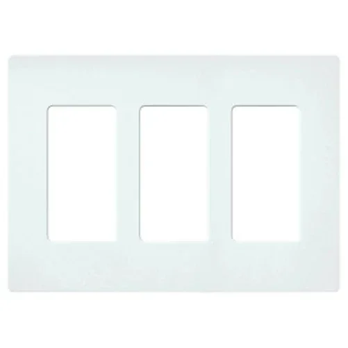 Lutron Claro Screwless Satin Finish Wall Plate 3-Gang 6.56 Inch Wide X 4.69 Inch High Glacier White (SC-3-GL)