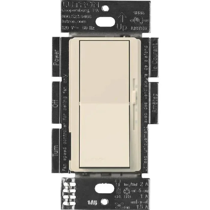 Lutron Diva 1.5A/120W Fan/Light Single-Pole Light Almond Clamshell (DVFSQ-LFH-LA)