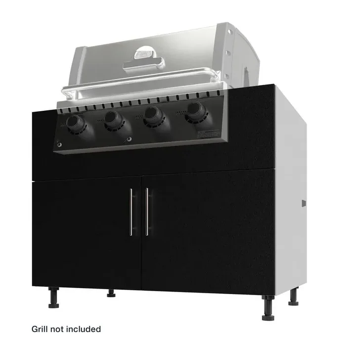 Miami Weatherboard 42 in. X 27 in. X 34.5 in Outdoor Base Cabinet Grill in Pitch Black Matte