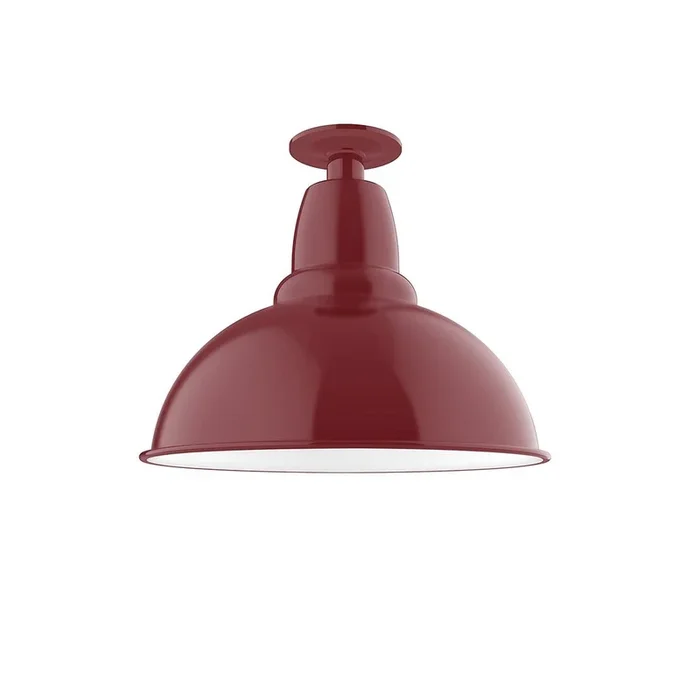 Montclair Light Works – FMB107-55-L13 – LED Flush Mount – Cafe – Barn Red – FMB10755L13