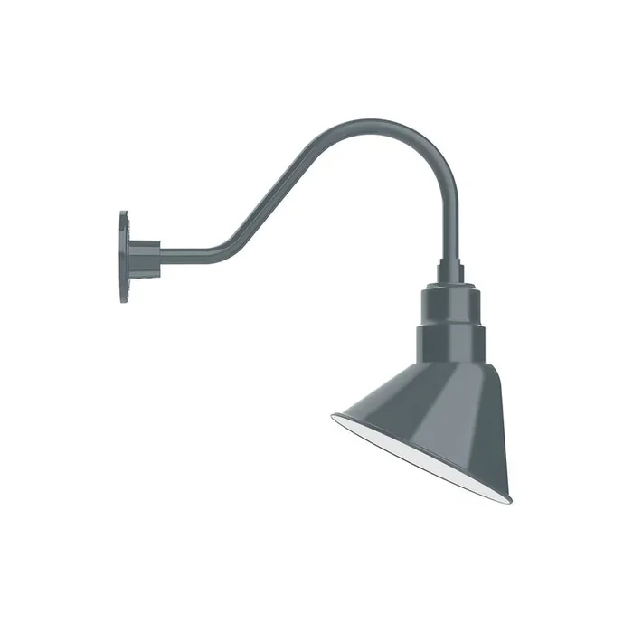Montclair Light Works – GNA102-40-L12 – LED Gooseneck Wall Light – Angle – Slate Gray – GNA10240L12