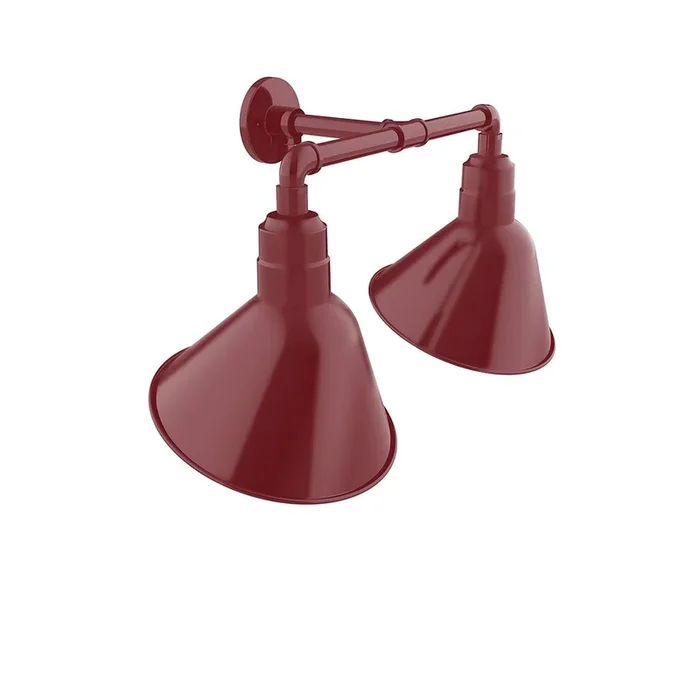 Montclair Light Works – GNR103-55 – Two Light Straight Arm Wall Light – Angle – Barn Red – GNR10355