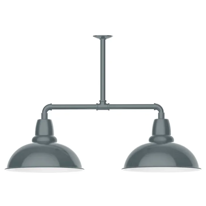 Montclair Light Works – MSD108-40-T24 – Two Light Pendant – Cafe – Slate Gray – MSD10840T24